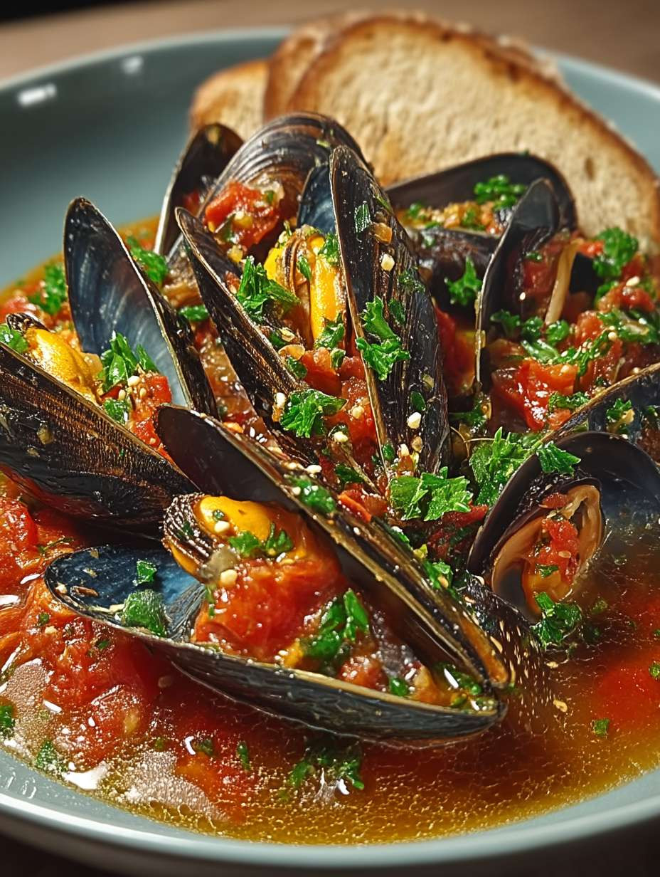 Miesmuscheln in würziger Tomaten-Knoblauch-Sauce image 2