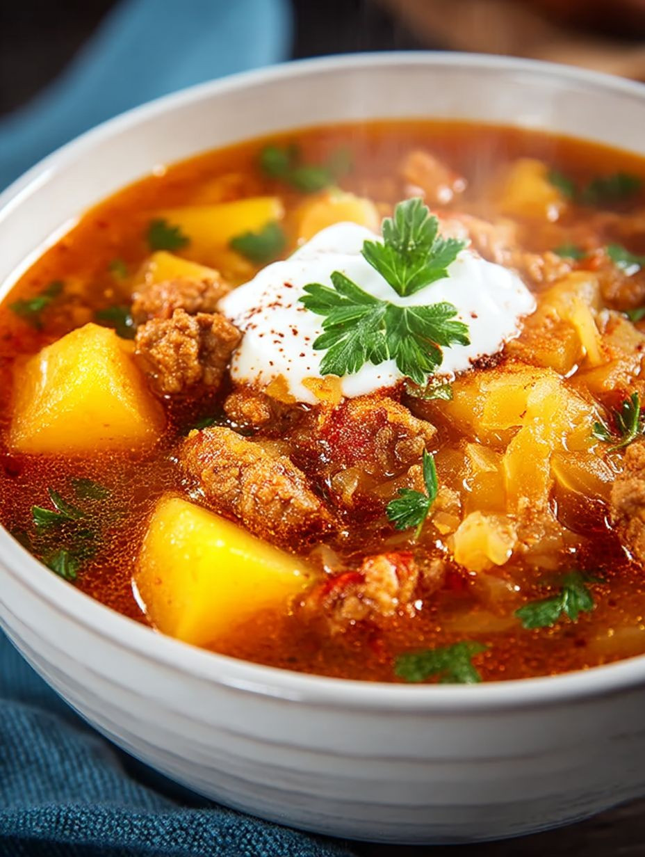 Omas Sauerkrautsuppe mit Kartoffeln und Hackfleisch image 2
