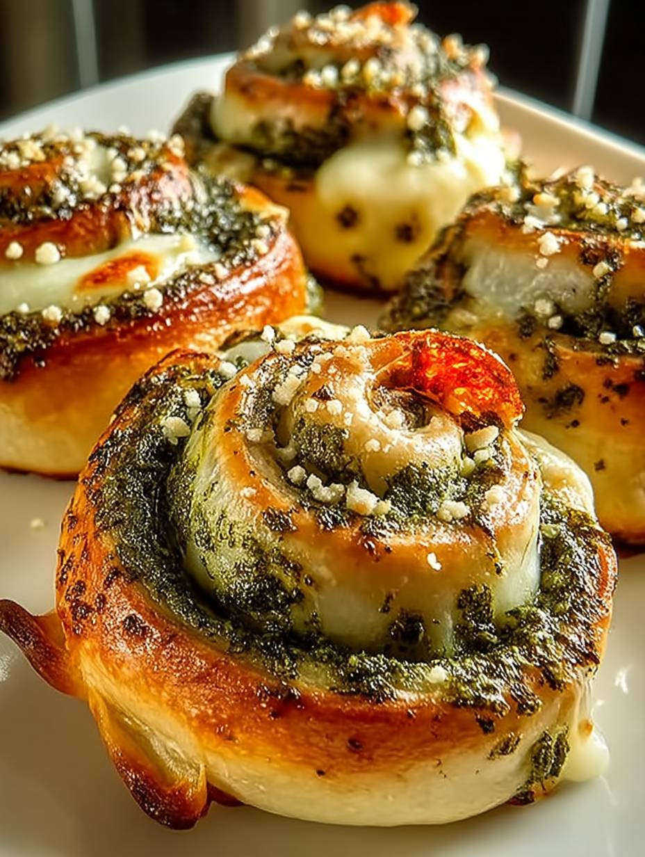 Pizzaschnecken mit Pesto & Mozzarella image 2