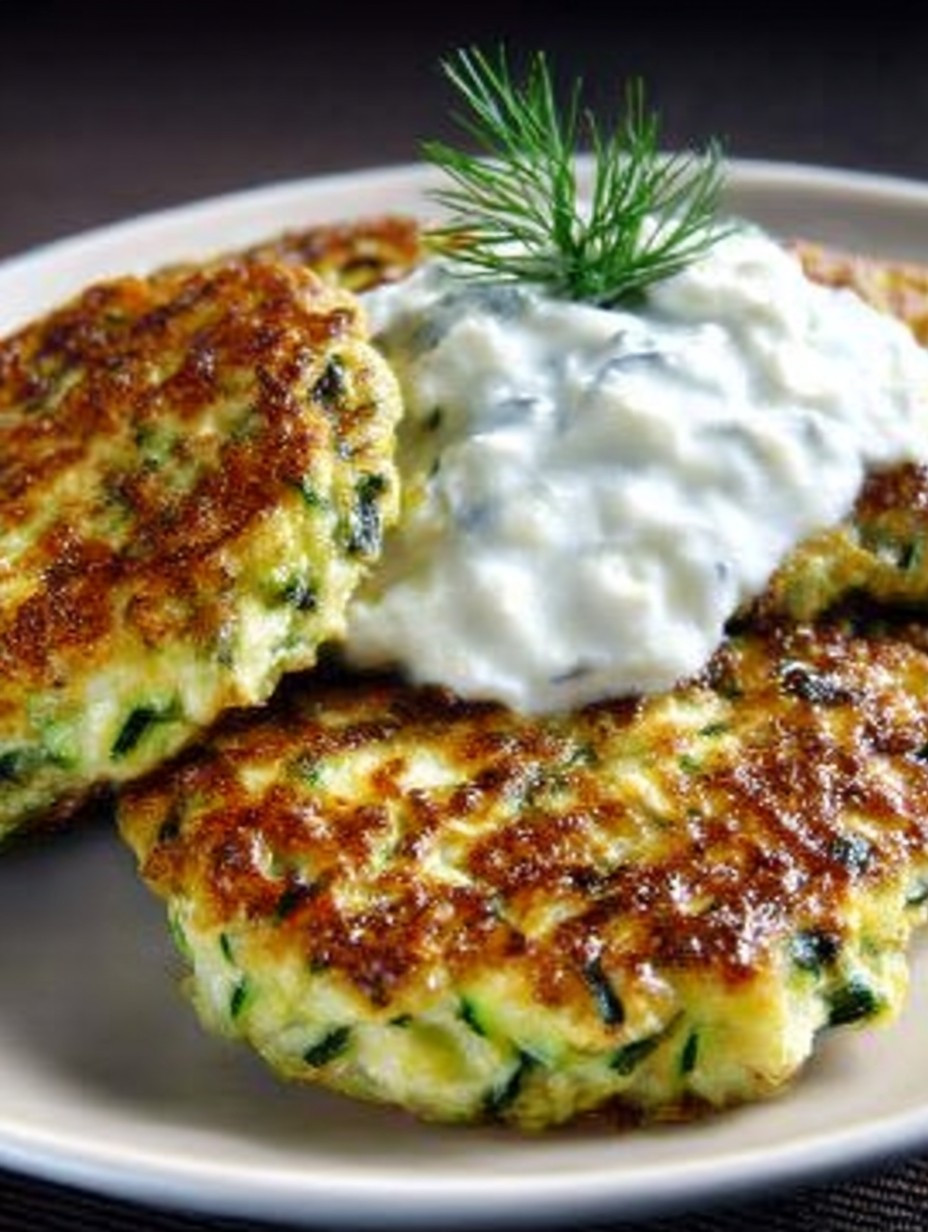 Fluffige Taler zum Eintunken: Zucchinipuffer mit Feta und Tzatziki image 2