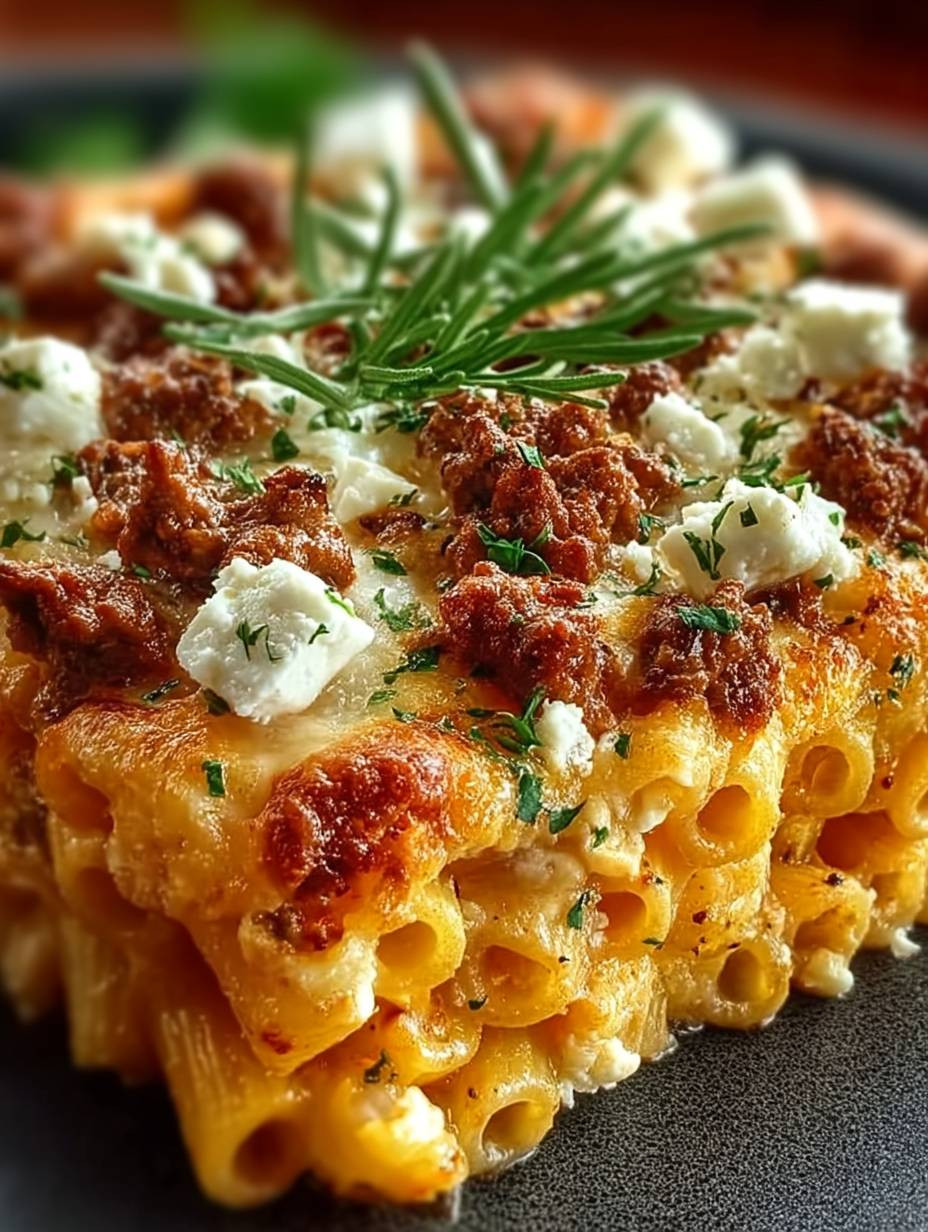 Griechischer Nudel-Auflauf mit Feta und Hackfleisch image 2