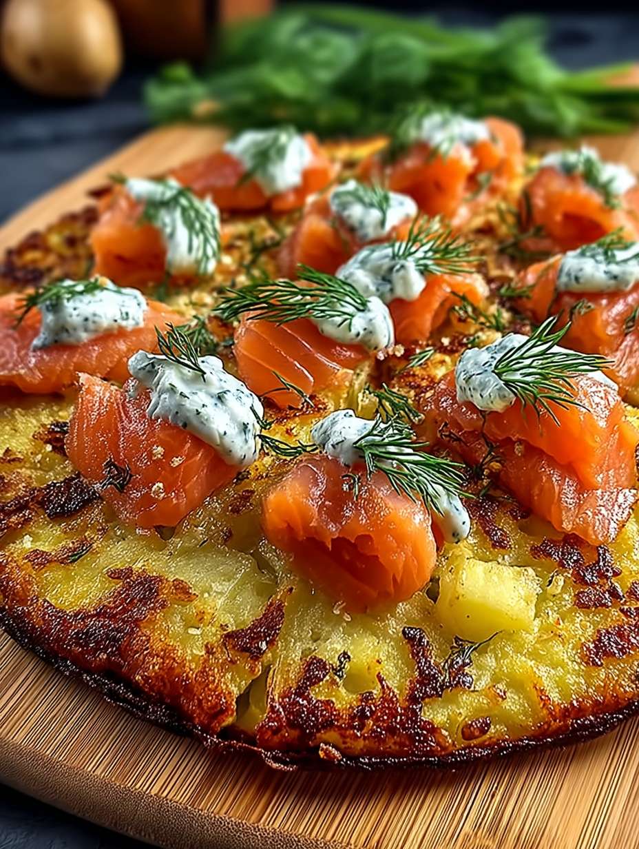 Kartoffelpizza mit geräuchertem Lachs image 2