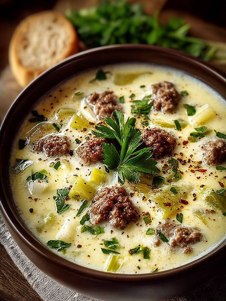 Kase Lauch Suppe mit Hackfleisch image 2