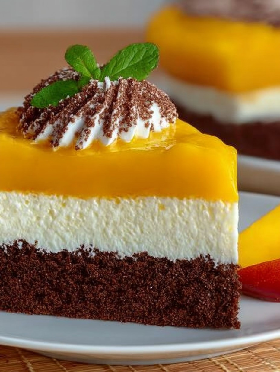 PFIRSICH SAHNE TORTE MIT SCHOKOBISKUIT image 2