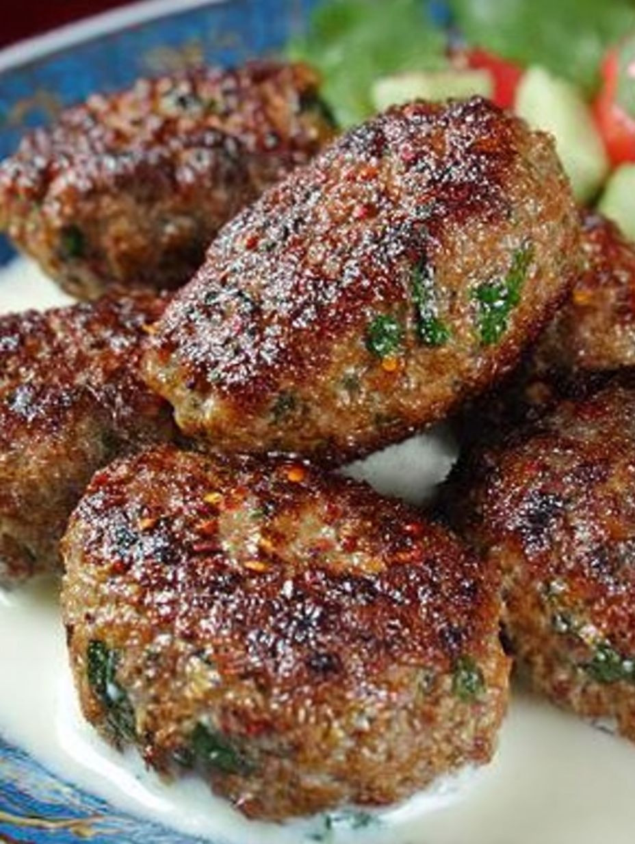 TÜRKISCHE HACKRÖLLCHEN MIT GURKENJOGHURT UND SALAT image 2