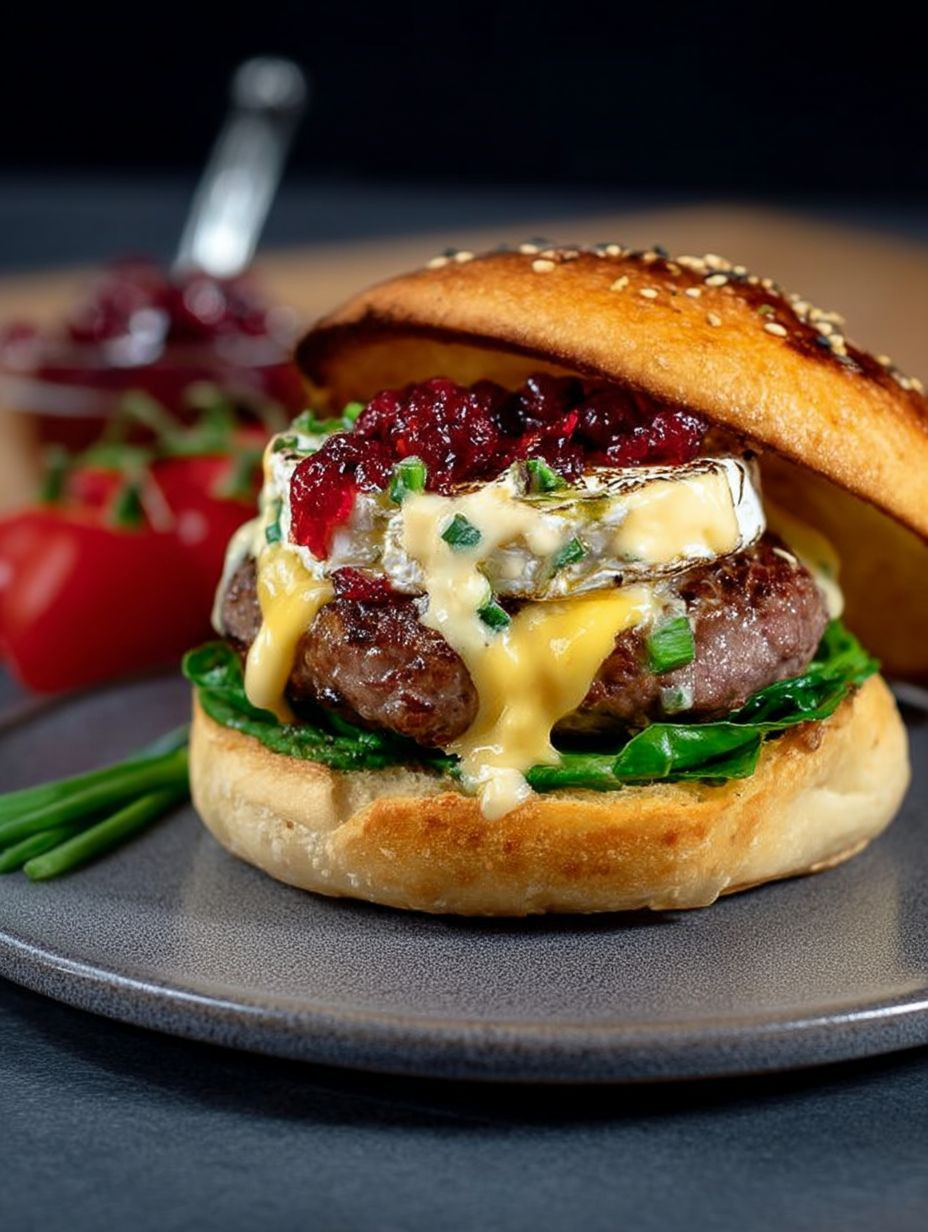 Winterburger mit Camembert & Preiselbeeren image 2