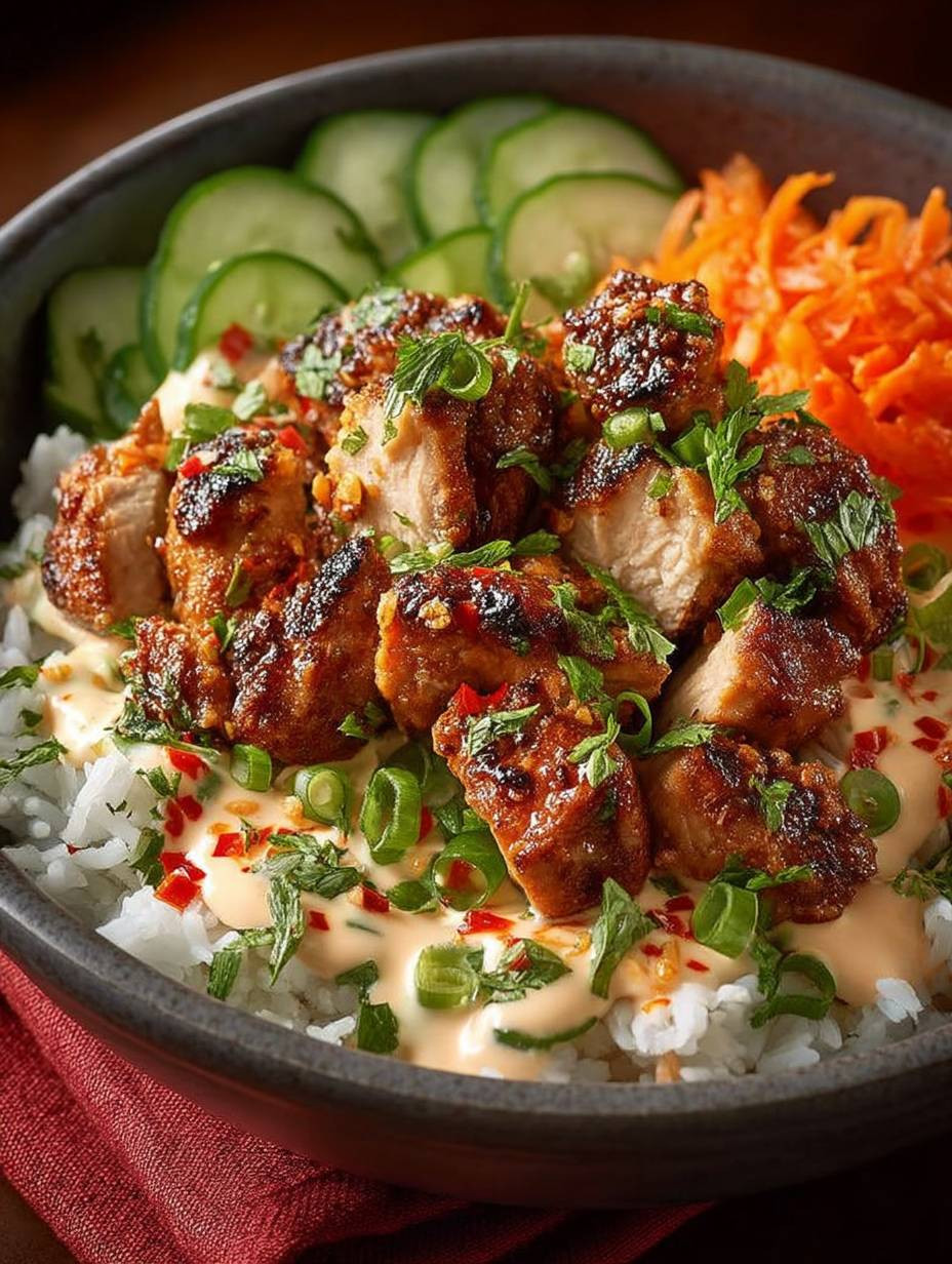 Würzige Hähnchen Bowl mit cremiger Soße image 2